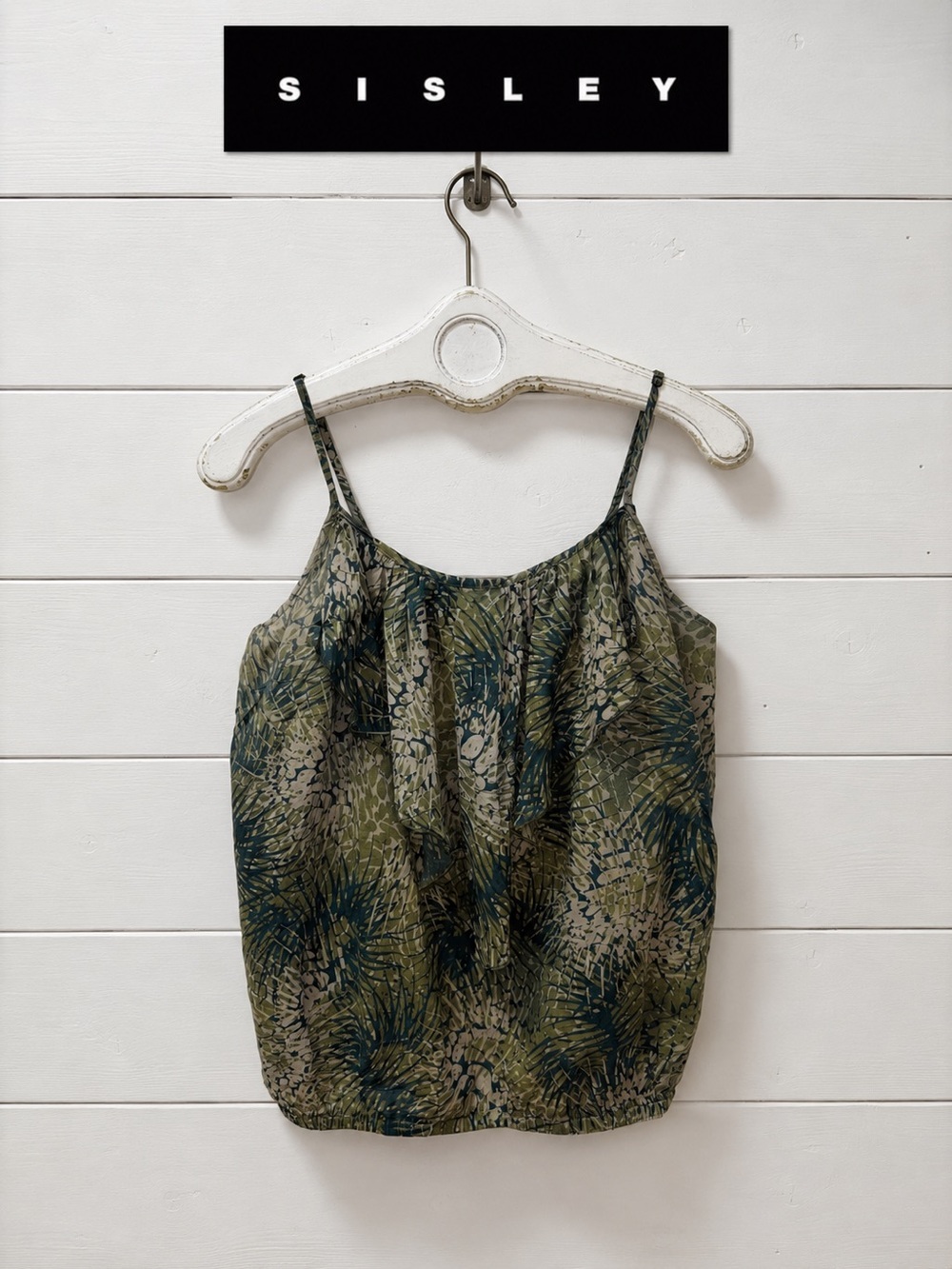 Sisley Tropical Print Cami – Green Multi – Size M